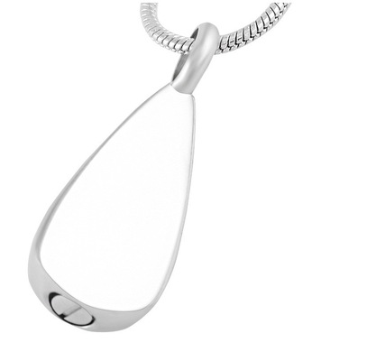 Stainless Steel Heart Crystal Tear Bar Memorial Ash Necklace Keepsake Urn Pendant