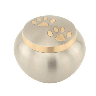 Pet Caskets Urns Double Paw Print Solid Stainless Steel Pet Urn for Dignified Farewell
