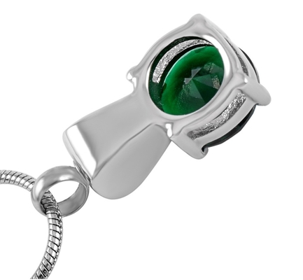 Children's Crystal Cremation Pendant for Ashes Stainless Steel Memorial Keepsake Jewelry