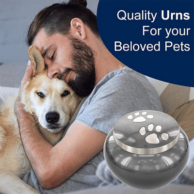 Pet Caskets Urns Double Paw Print Solid Stainless Steel Pet Urn for Dignified Farewell