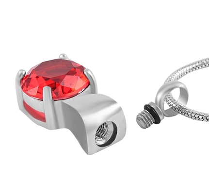 Children's Crystal Cremation Pendant for Ashes Stainless Steel Memorial Keepsake Jewelry