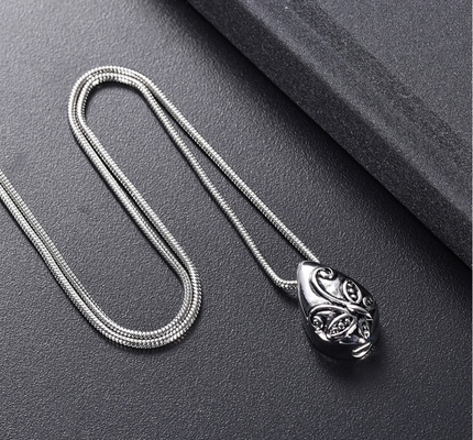 Jewelry Type Butterfly Carved Teardrop Stainless Steel Cremation Pendant for Memorial