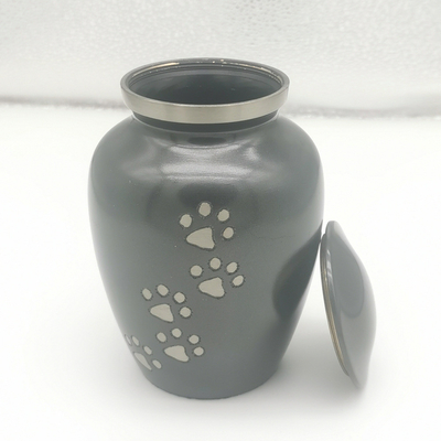 Pet Cremation Urns in Aluminum Alloy Funeral Urn for Cat and Dog Footprints