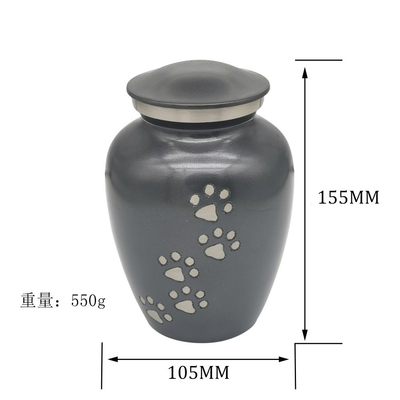Pet Cremation Urns in Aluminum Alloy Funeral Urn for Cat and Dog Footprints