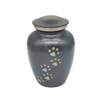 Pet Cremation Urns in Aluminum Alloy Funeral Urn for Cat and Dog Footprints