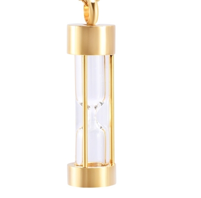 Hourglass Cylinder Cremation Pendant Stainless Steel Memorial Ashes Necklace for Women