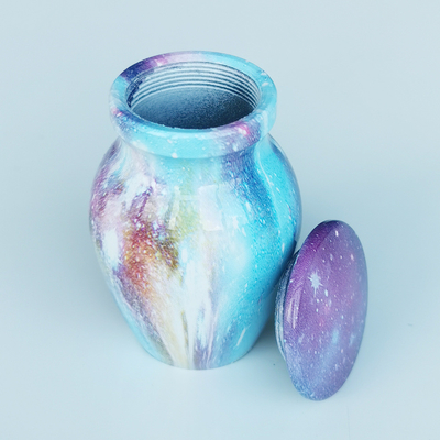 Star Pattern Aluminum Alloy Mini Urn 68*44mm for Cat and Dog Pet Memorial Decoration