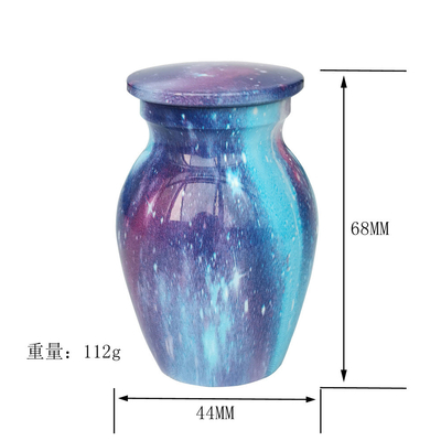 Star Pattern Aluminum Alloy Mini Urn 68*44mm for Cat and Dog Pet Memorial Decoration