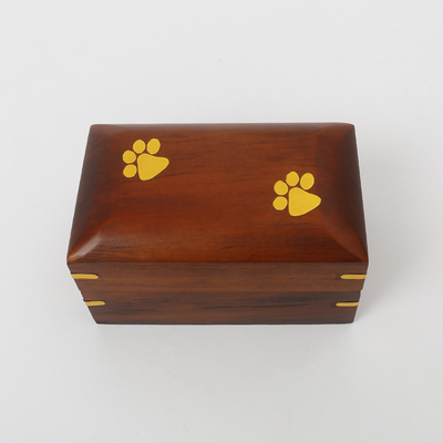 8 Year's Experience Solid Wood Pet Urn for Cat Dog Small Animal Memorial Cremation Box