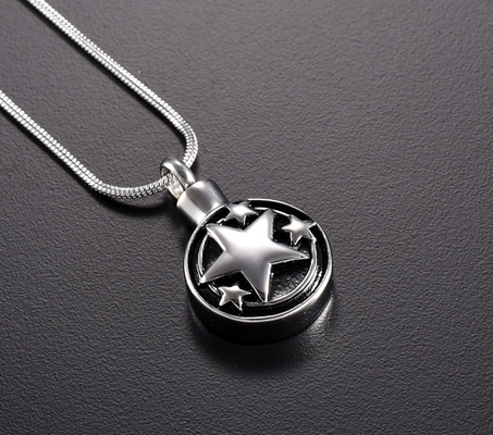 Round Stainless Steel Cremation Jewelry For Ashes Pendant OEM Plating Free Engrave