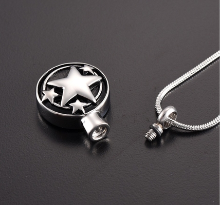 Round Stainless Steel Cremation Jewelry For Ashes Pendant OEM Plating Free Engrave