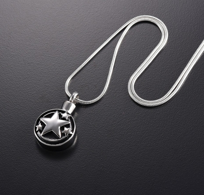 Round Stainless Steel Cremation Jewelry For Ashes Pendant OEM Plating Free Engrave