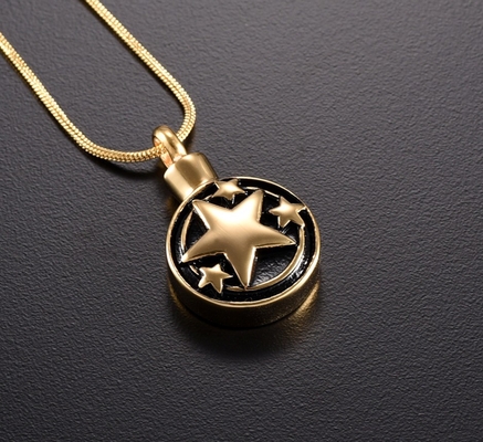 Round Stainless Steel Cremation Jewelry For Ashes Pendant OEM Plating Free Engrave