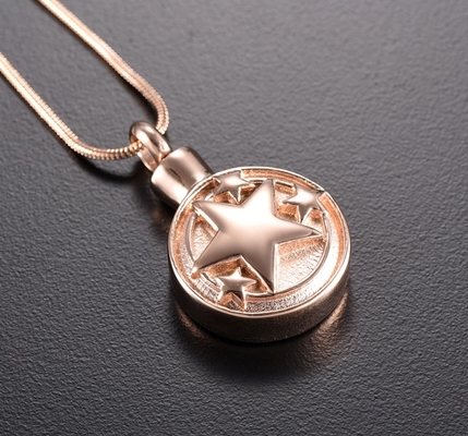 Round Stainless Steel Cremation Jewelry For Ashes Pendant OEM Plating Free Engrave