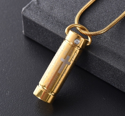 Jewelry Type Pendants or Charms Bible Lords Prayer Cross Cremation Keepsake Necklace for Ashes