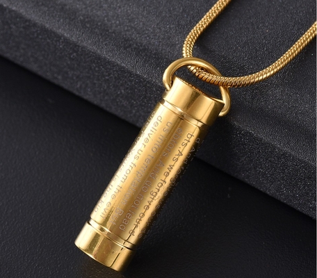 Jewelry Type Pendants or Charms Bible Lords Prayer Cross Cremation Keepsake Necklace for Ashes