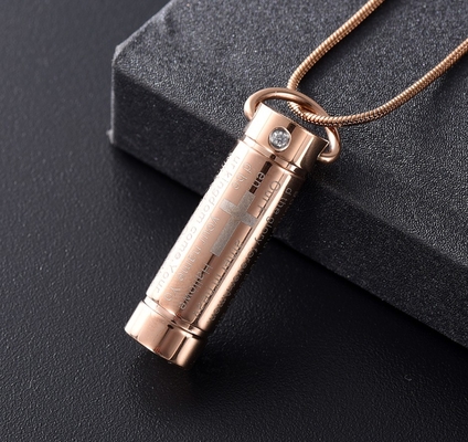 Jewelry Type Pendants or Charms Bible Lords Prayer Cross Cremation Keepsake Necklace for Ashes
