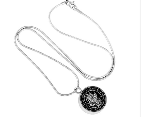 United States Navy Department Round Pendant Necklace with Stainless Steel Material