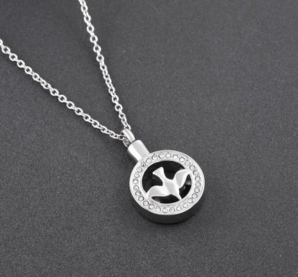 Stainless Steel Dove Decoration Cremation Jewelry for Ashes Keepsake Pendant Necklace
