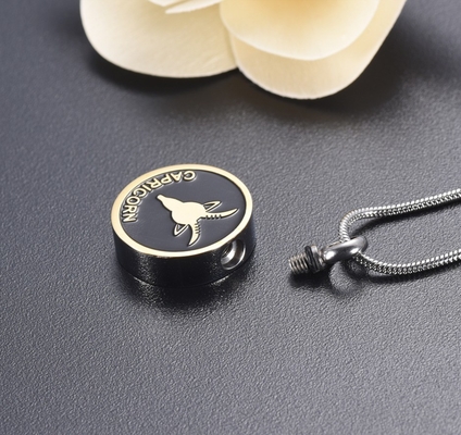 Twelve Constellations Mini Cremation Pendant Necklace Stainless Steel Memorial Jewelry