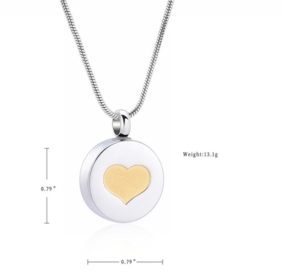 8 Year's Experience Stainless Steel Forever in My Heart Memorial Pendant Necklace for Ashes
