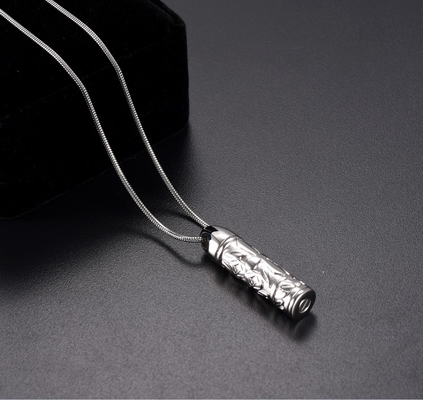 Pet Dogs Cat Memorial Funeral Casket Pendant Necklace Charm Silver Tone Engrave Beautiful Cremation Jewelry for Men