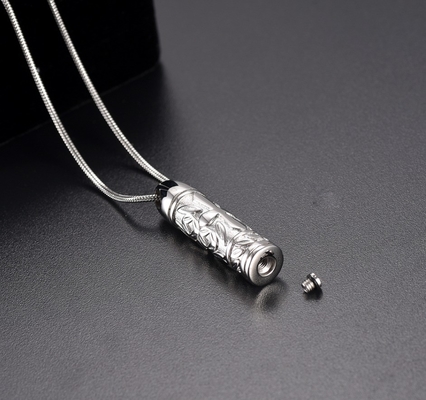 Pet Dogs Cat Memorial Funeral Casket Pendant Necklace Charm Silver Tone Engrave Beautiful Cremation Jewelry for Men