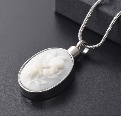 Beautiful Stainless Steel Flower Cremation Jewelry Women's Keepsake Pendant Necklace