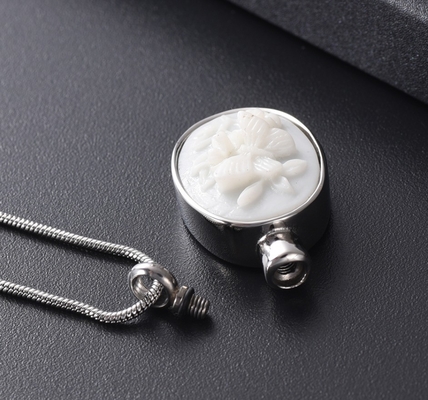 Beautiful Stainless Steel Flower Cremation Jewelry Women's Keepsake Pendant Necklace
