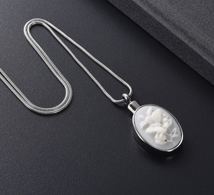 Beautiful Stainless Steel Flower Cremation Jewelry Women's Keepsake Pendant Necklace