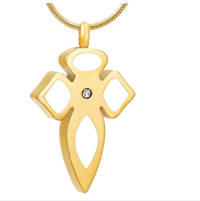 Men's Waterdrop Shape Pendant with Crystal Inlay and Enamel 18K Gold Plated Fashion
