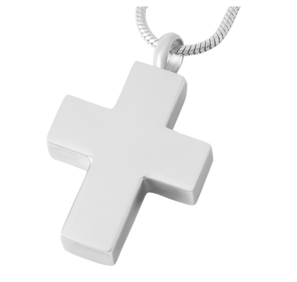 Personalized Men's Necklace with Stainless Steel Cross Pendant and Paw Print Engraving