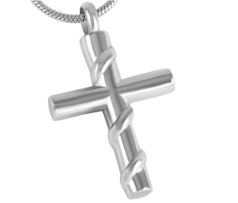 Stainless Steel Cross Shape Memorial Urn For Ashes Keepsake Gift Ashes Necklace For Unisex