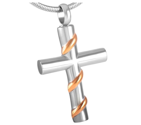 Stainless Steel Cross Shape Memorial Urn For Ashes Keepsake Gift Ashes Necklace For Unisex