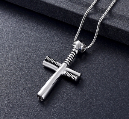 Classic Style Cremation Jewelry Cross Pendant for Ashes Made of 316L Stainless Steel