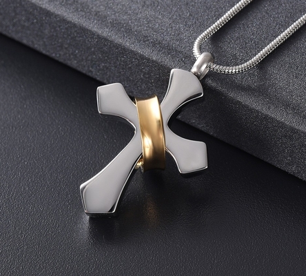 Classic Style Gold Collar Pendant Cremation Jewelry Keepsake Urn for Human and Pet Ashes