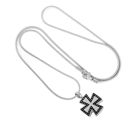 Stainless Steel Maltese Cross Pendant Necklace for Ashes Urn Memorial Keepsake Jewelry