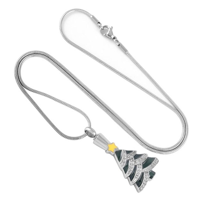 Jewelry Type Pendants or Charms Classic Christmas Tree Pendant Stainless Steel Necklace