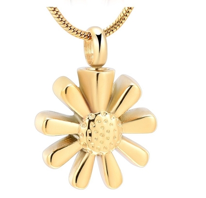 Gift Sunflower Women Cremation Urn Pendant For Ashes Silver Gold Rose Gold Black Memorial Urn Jewelry Keepsake Necklace