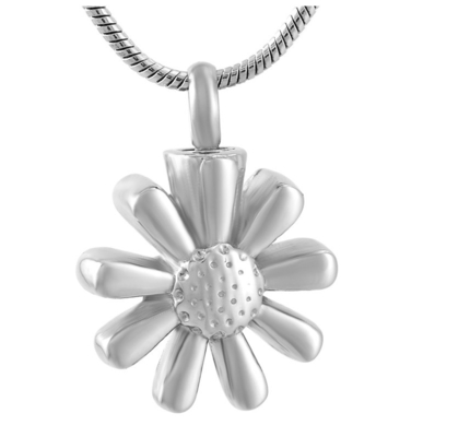 Gift Sunflower Women Cremation Urn Pendant For Ashes Silver Gold Rose Gold Black Memorial Urn Jewelry Keepsake Necklace