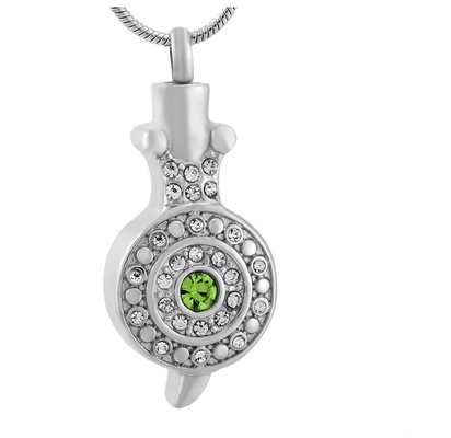 Stainless Steel Snail Crystal Round Memorial Locket Pendant Necklace for Women Girls