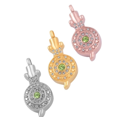 Stainless Steel Snail Crystal Round Memorial Locket Pendant Necklace for Women Girls