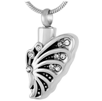 Stainless Steel Necklace with Beautiful Butterfly Design Funeral Keepsake Jewelry