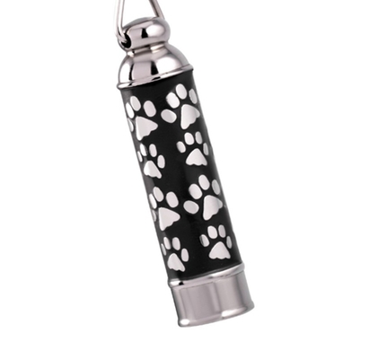 Cylinder Shape Stainless Steel Cremation Urn Pendant Necklace for Ash Pet Ash Urn Jewelry