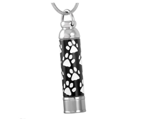 Cylinder Shape Stainless Steel Cremation Urn Pendant Necklace for Ash Pet Ash Urn Jewelry