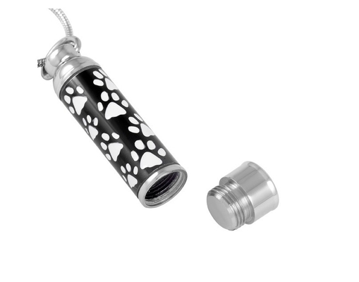 Cylinder Shape Stainless Steel Cremation Urn Pendant Necklace for Ash Pet Ash Urn Jewelry