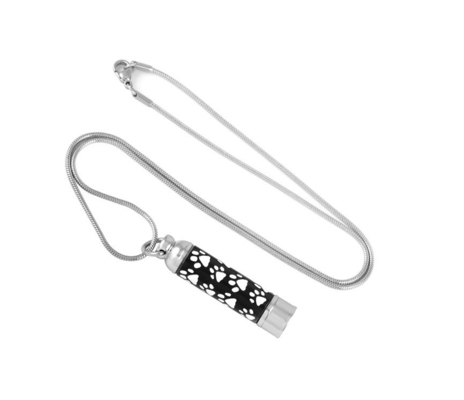 Cylinder Shape Stainless Steel Cremation Urn Pendant Necklace for Ash Pet Ash Urn Jewelry