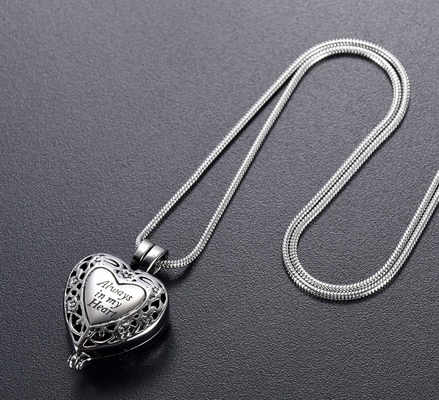 Decoration "Always in My Heart" Cremation Jewelry For Ashes Pendant Memorial Urn Necklace