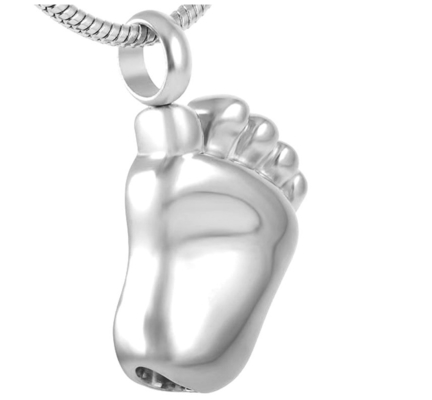 8 Year's Experience Unisex Baby Foot Shape Cremation Urn Necklace Human Ashes Keepsake