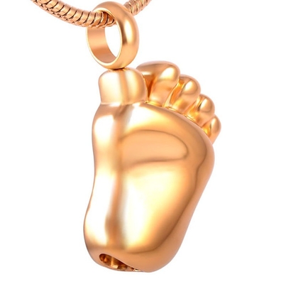 8 Year's Experience Unisex Baby Foot Shape Cremation Urn Necklace Human Ashes Keepsake